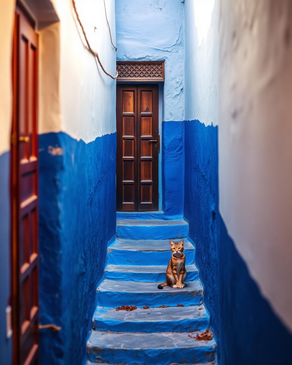 Blue alleyway in Tangier